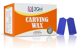 2GM Dental Carving Wax/Paraffin Sculpting Wax, Precision Blocks 200g, Used for Professional Grade Dental Modeling, Techniques & Students Projects, 40 Blocks (Blue)