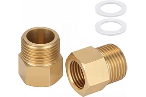 2 st mässing AG/IG adapter 3/8 tum hane till 1/4 tum invändig gänga