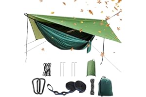 YCD Camping Hängematten Set, Einzel Doppel Hängematte, Moskitonetz, Insektennetz, Regenfliege, hochfestes Fallschirm Stoff Hängebett. Geeignet für Outdoor, Wandern, Camping, Reisen