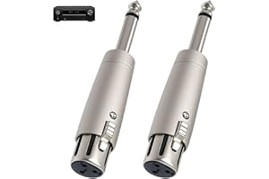 KSYWYDU 2 Piezas Adaptadores XLR a Jack, Adaptador XLR Hembra a TRS de 6,35 mm Conexión de Audio Balanceada de 3 Pines para Micrófonos Amplificadores Consolas Altavoces Activos Equipos de Sonido Profesional