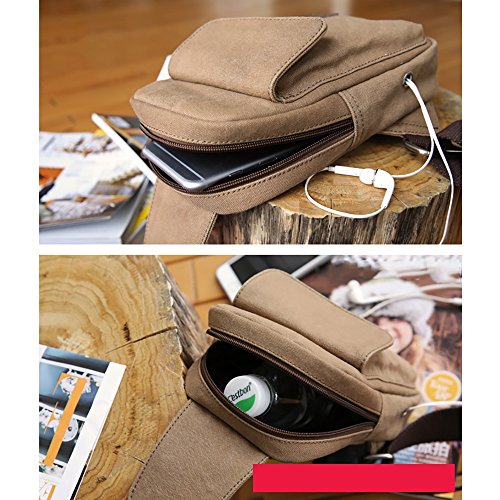 Anjcd Segeltuch-Mann-Kasten-Satz-Bewegungs-Kurier-Beutel-Freizeit-Schulter-Beutel-kleiner Rucksack 5#