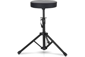 ‎MCGREY McGrey KD-10 Hocker - Klappbarer Leichter Schlagzeughocker - Höhenverstellbarer Drumhocker mit kompakten Transportmaß - Runde, gepolsterte Sitzfläche - Stabile Stahlrohr-Konstruktion - Schwarz