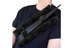 HIULLEN Seat Belt Pillow for Mastectomy Post-Surgery, Heart Surgery Recovery Support Cushion Pad, Mastectomy Pillow, Soft Auto Seat Belt Cover, Gifts for Women Surgery Recovery (Black)