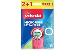 Vileda – Set de 3 bayetas Microfibras UltraFresh con Tratamiento antibacterias, tamaño 30 x 30 cm, 3 Unidades