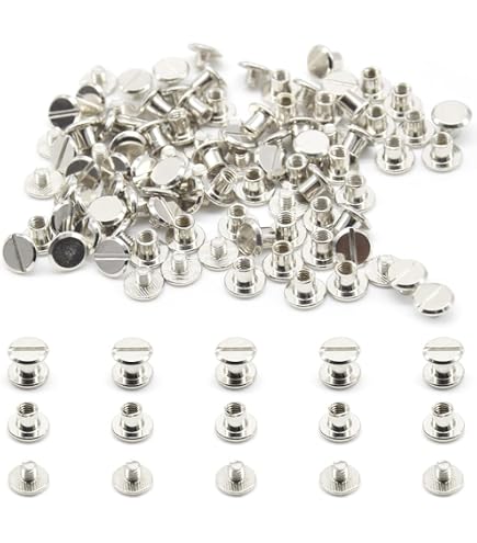 Set Di 10 Rivetti A Vite M4 X 18 Mm In Ottone, Testa Phillips, Per Lavori Su Pelle, Borse E Fai Da Te