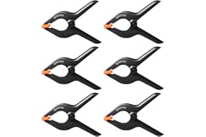 BDDFOTO Juego de 6 Abrazaderas de sujeción para Fondo 15,8 cm Greenscreen Pinzas para Fondo para Muselina, Estudios fotográficos y Trabajo de Madera (Grande)