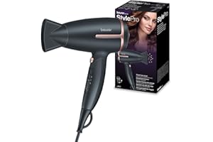 ‎BEURER Beurer HC 25 klappbarer Reisehaartrockner mit Ionenfunktion, leistungsstarker Föhn, für geschmeidiges & weiches Haar, ideal für unterwegs, 1600 Watt, weltweite Spannungsanpassung 110-120/220-240 V