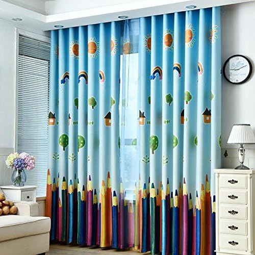 Curtains Drapes Children's room Pencil Cartoon Anime Finished product Thickening Blackout Curtains Shading Keep Warm Sun protection Modern Bedroom Floating Window Curtains One Panel , 1pc(150x200cm)