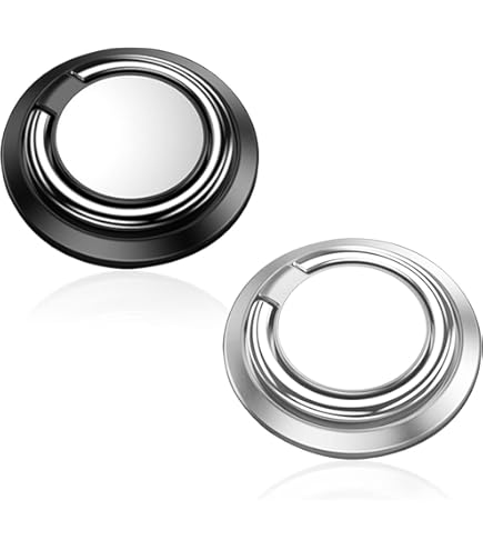 3 stuks telefoonringen, 360 graden draaibaar, met 3 stuks ijzer 1 papieren pen telefoonhouder, ring voor alle smartphones (2 zwart zilver