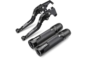 MOTORFISH Kit de poignées de guidon de frein à main pliables et extensibles en aluminium pour Yamaha T-MAX 500 530 560 2001-2020 (T-MAX 2001-2007, kits-noir)