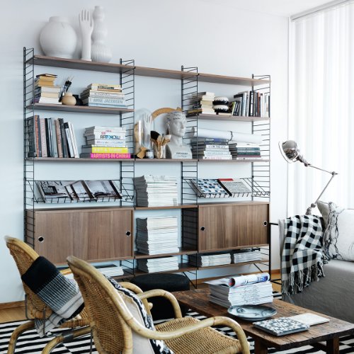 String Schrank mit Schiebetüren 78 x 30 x 42cm, Walnuss - 3