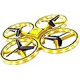 SVRC Hand Gesture Controlled Mini Flying Drone with Smart Watch Controlled Quadcopter, LED Infrared Induction Toy, Yellow