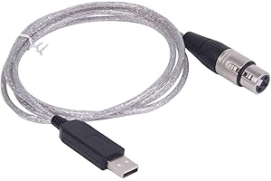 USANGREEN Adaptateur d'interface USB vers DMX 512 - Contrôleur Dmx512 - Contrôleur d'éclairage de scène - Variateur RS485 série 3 broches XLR - Prend en charge le logiciel Freestyler (1,8 m, coque USB noire)