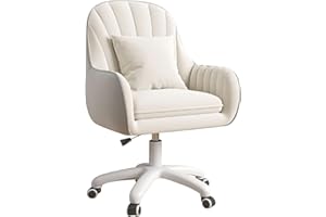 Aivermeil Office Chair, Vanity Swivel Chair,with Velvet Padding pillow,Adjustable Height, for Home Office, Study, Bedroom,150kg Load Capacity Beige