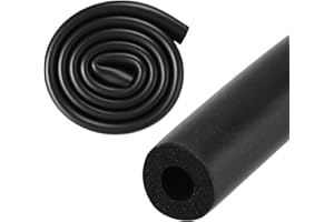 M METERXITY Rohrisolierschaumrohr, 8mm ID 18mm OD 1m Länge, weicher flexibler Schaumstoffschlauch Rohrisolierung für Griffunterstützung/Gitarrenständer/Dachgepäckträger [Schwarz]