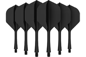 CyeeLife Lot de 6 ailettes et tiges de fléchettes intégrées, ailettes et tiges de fléchettes - Filetage 2BA | Design Monobloc pour Une durabilité et Une précision améliorées