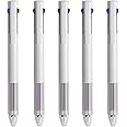 HeTaoCat Multicolor Pens 5 Pack 0.5mm 3-in-1 Retractable Gel Pens - 3 Colors Barrel Gel Pen for Office Supplies (5)