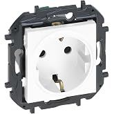LEGRAND Socket 2P+T 16A Built-In Built-in, Nilo&eacute; Step, White, 398250B | 2P+T 16A Composable Socket for Recessed Installation,