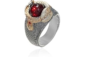 MayiaHey Dragon Ring, Rhinestone Gold Dragon Ring for Men, Norse Viking Dragon Animal Ring Dragon Jewelry, Iced Out Celtic Dragon Ring Hip Hop Dragon Band Ring Punk Dragon Ring for Boys