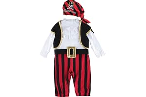 MOMBEBE COSLAND Pagliaccetto Pirata Bambino Halloween Neonato Tutine 0-24 Mesi