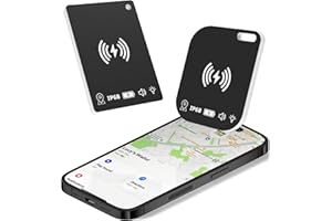 KZO Wallet Tracker Card Rechargeable Smart Tracking Card Tag, Works with Apple Find My APP (iOS Only), Wireless Charge, IP68 Waterproof, for Keys, Luggage, Passports, Backpacks, 2 Pack