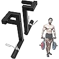 DYK&NX Black Shrug Bar with Stand, Pair Trap Bar Deadlift Shrug Barbell Bar for Shoulders and Farmers Walk with Spring Collars