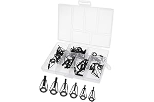 NIERBO 30stk Spitzenring Rutenring Angelrute Reparatur Set Edelstahl Keramik Angelrutenteile Tip Tops Spitze Reparieren Kit Angelzubehör für Salzwasser See Wasser Fischen 2.2/2.4/2.8/3.0/3.5/4.0mm