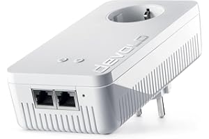 ‎DEVOLO devolo 9383 WLAN Powerline Adapter, dLAN 1200+ WiFi ac Erweiterungsadapter -bis zu 1.200 Mbit/s, Mesh WLAN, WLAN Steckdose, 2x Gigabit LAN Anschluss, weiß