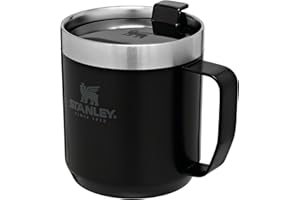 STANLEY Classic Legendary Camp Travel Mug 0.35L - Keeps 1.5 Hours Hot - 3 Hours Cold - Dishwasher Safe - Stainless Steel Coffee Cup - BPA-Free - Matte Black
