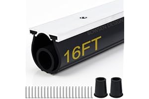 BOWSEN Heavy-Duty U+O Ring Universal Garage Door Bottom Seals Weatherstrip Rubber with Aluminum Track Retainer Kit, Black (16 FT, 1-1/4" width)