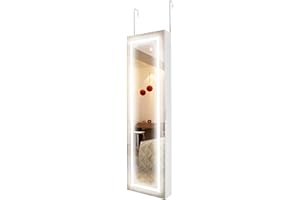 Ezigoo Full-Length Mirror Jewelry Cabinet with Storage – LED Lighted, Lockable, and Versatile Wall-Mounted Design