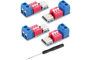 GELRHONR USB C PD Trigger Module, PD/QC Decoy Board Snelopladen, Type-C naar 5V/9V/12V/15V/20V met Aanpasbare Spanning, voor Elektronische Tests, DIY (Verpakking van 4 stuks)