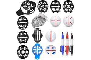 RiToEasysports Marcador de Pelota de Golf, 12 Piezas de Marcadores de Bola de Golf, Kit de Alineación de 6 Bolas, Plantilla de Revestimiento de 3 Bolas Golf