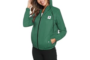 MIGCAPUT Chubasqueros Mujer Chaqueta Impermeable Abrigo Manga Larga Outdoor Deporte Cortavientos Impermeables Chaqueta Con Capucha Cortavientos Para Senderismo Camping