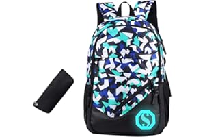 SellerFun Boy 20L Fashion School Bag Backpack with Florescent Mark 3 Sets/2 Sets