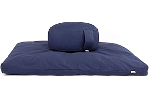 Bodhi Rondo Kit de méditation Eco avec coussin de méditation et zabuton, Bleu foncé (épeautre)