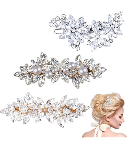 Accessoires Cheveux Mariage – 2 Pinces à Cheveux Perles Et Strass, Pour Mariée Et Demoiselles D’honneur