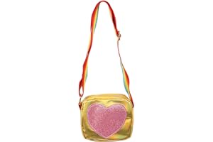 ZERCART Girl Shoulder Bag Little Girls Handbag, Laser Crossbody Bags Little Princess Shoulder Handbag Kids Coin Purse with Heart Small Rainbow Bag for Toddler Kids Girls Play Shop Travel School