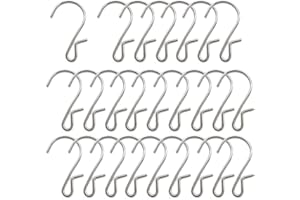 XINGSUI Crochet en forme de S de 25 pièces, crochets en métal en forme de S, cintre en métal, crochets de décoration de Noël, crochet de lumière de fête, adapté pour suspendre des articles