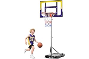 ‎DRIPEX Basketballkorb Outdoor Kinder 107-213 cm, Basketballkörbe mit Ständer und Rollen, Basketball Korb Höhenverstellbar mit Bruchsichere PC Rückwand,Geschenk für Kinder