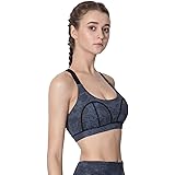 LULUWINGX Women Medium Impact Sports Bra Adjustable Supportive Wireless Padded Bra for Yoga Running Training Fitness