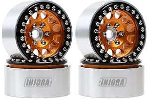INJORA 4PCS 1,9 Beadlock Felgen Metall Räder Felge Set für 1:10 RC Rock Crawler Axial SCX10 pro SCX10 II III TRX4 D90 VS4-10 Redcat Gen 8 7 Pro Enduro