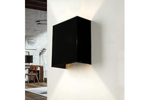 Licht-Erlebnisse Applique per interni Alice rettangolare elegante moderno design loft paralume in tessuto nero E27 per camera da letto soggiorno corridoio