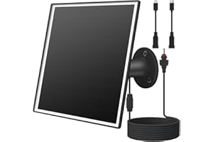 ORAYAFID Chargeur de panneau solaire 6 W pour caméras de sécurité extérieures, DC 5 V, IP65 étanche. Micro USB/USB-C/DC (35 x 135) compatible avec les caméras Eufy/Wyze/Ring, câble de 3 m, système de