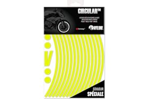 VFLUO - Kit Pegatinas Llantas de Moto Reflectantes, Autoadhesivas para 1 Rueda, 3M Technology™ - Gran Visibilidad Lateral - Discreto y diseño - Fácil colocación