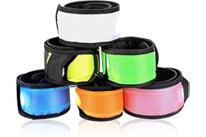 esonstyle Pack of 6 LED Light Up Band Slap Bracelets Night Safety Wrist Band for Cycling Walking Running Concert Camping Outdoor Sports