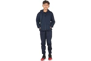 Grunge Wear® Kids Girls Boys Plain Tracksuit Back to School - Children Pe School Zipper Hoodie Top Bottom Jogging Suit Size Age 5-13 Years