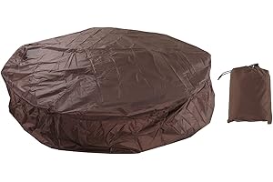 BOXWIZARD Housse de protection ronde pour , spa gonflable, piscine, meubles de baignoire, en taffetas polyester argenté 190 imperméable (215 x 70 cm, marron)