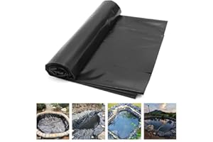 SHARHARGE Pond Liner, Preformed Pond Liners for Koi and Fish Pool, HDPE Black Pond Lining for Waterproof Landscape, Garden Pool, Large Fish Pond Membrane 200gsm (1m x 1m)