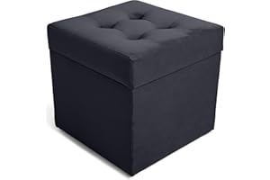 MG Design Polsterhocker 45 x 45 cm Dunkelgrau mit großem Stauraum (ca. 50 L), bis 300 kg belastbar, weich mit dezentem Schimmer, pflegeleicht – Wohnbereich, Schlafraum & Flur